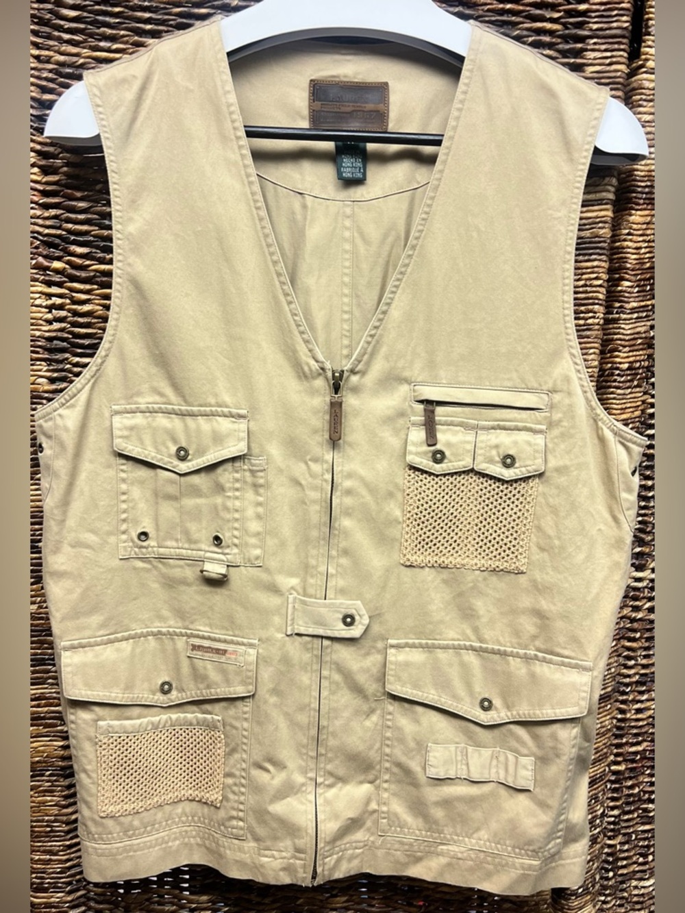 Lauren/ Ralph Lauren-Utility Vest in Khaki Tan, Size: Medium